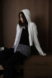 Cloud fur hoodie zip-up