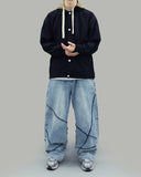 Corduroy layered hoodie jacket
