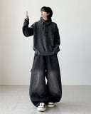 Patchwork Balloon Wide Denim