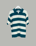Brin collar striped knit