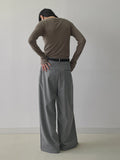 Hira Striped Wool Wide Slacks