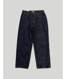 Non-fade raw wide denim