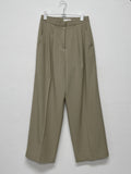 Cooling silhouette two-tuck wide slacks