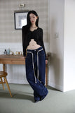 Curved String Denim Jeans