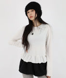 Sheath frill brushed tee