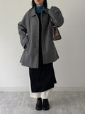 Flared Raglan Wool Half-Coat