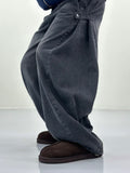 Folded Unuse Snap Denim Pants