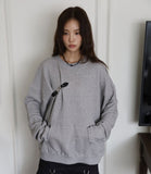 Leather Overfit Buckle Sweatshirt
