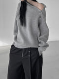 Slit semi-polar button knit
