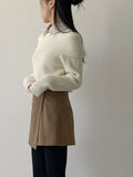 Brushed Tours Unbalanced Mini Skirt