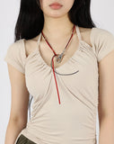 Ringer suede necklace