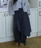 Check wool layered skirt