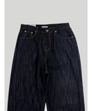 Non-fade raw wide denim