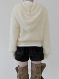 Baron Knit Button Fur Hooded Cardigan