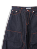 Orange Stitch Double Knee Denim