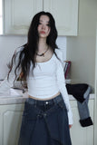 Antique Wrapping Denim Skirt