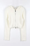 Cloud fur hoodie zip-up