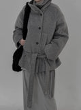 Mezz High Neck Wool Half Coat