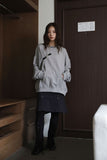 Leather Overfit Buckle Sweatshirt