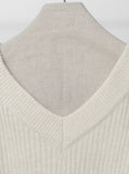 Wool Ribbed V-Neck Knitwear