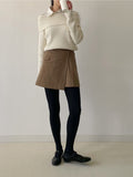 Brushed Tours Unbalanced Mini Skirt