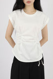 Shirring pin tuck line tee