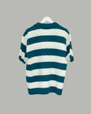 Brin collar striped knit