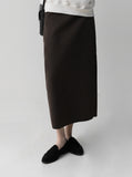 Brushed Banding Back Silt Long Skirt