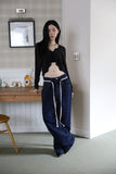 Curved String Denim Jeans