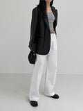 Nude Loose Fit Single Leather Jacket