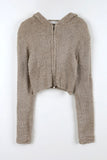 Cloud fur hoodie zip-up