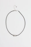Twist silver leather necklace