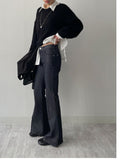 [non-fade] Selvedge Pin Tuck Long Bootcut Denim Pants