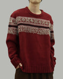 Nordic boucle pattern round knit