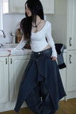 Antique Wrapping Denim Skirt