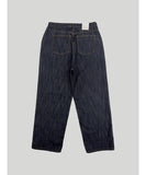 Non-fade raw wide denim