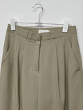 Cooling silhouette two-tuck wide slacks