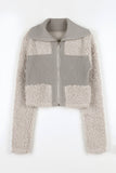 May color matching fur zip-up