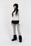 Sheath frill brushed tee