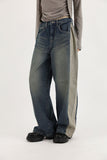 Side cotton denim pants