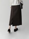 Brushed Banding Back Silt Long Skirt