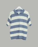 Brin collar striped knit