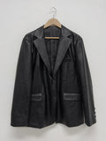 Nude Loose Fit Single Leather Jacket