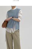 Two-Silt Unbalance Knit Vest