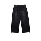 Oil Washed Dark Black Denim