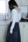 Antique Wrapping Denim Skirt