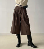 [Winter ver.] Falling Two Tuck Bermuda Slacks