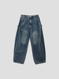 Folded Unuse Snap Denim Pants