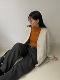 Reverse Cutting Warmer Mock Collar T-Shirt