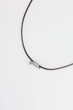 Twist silver leather necklace